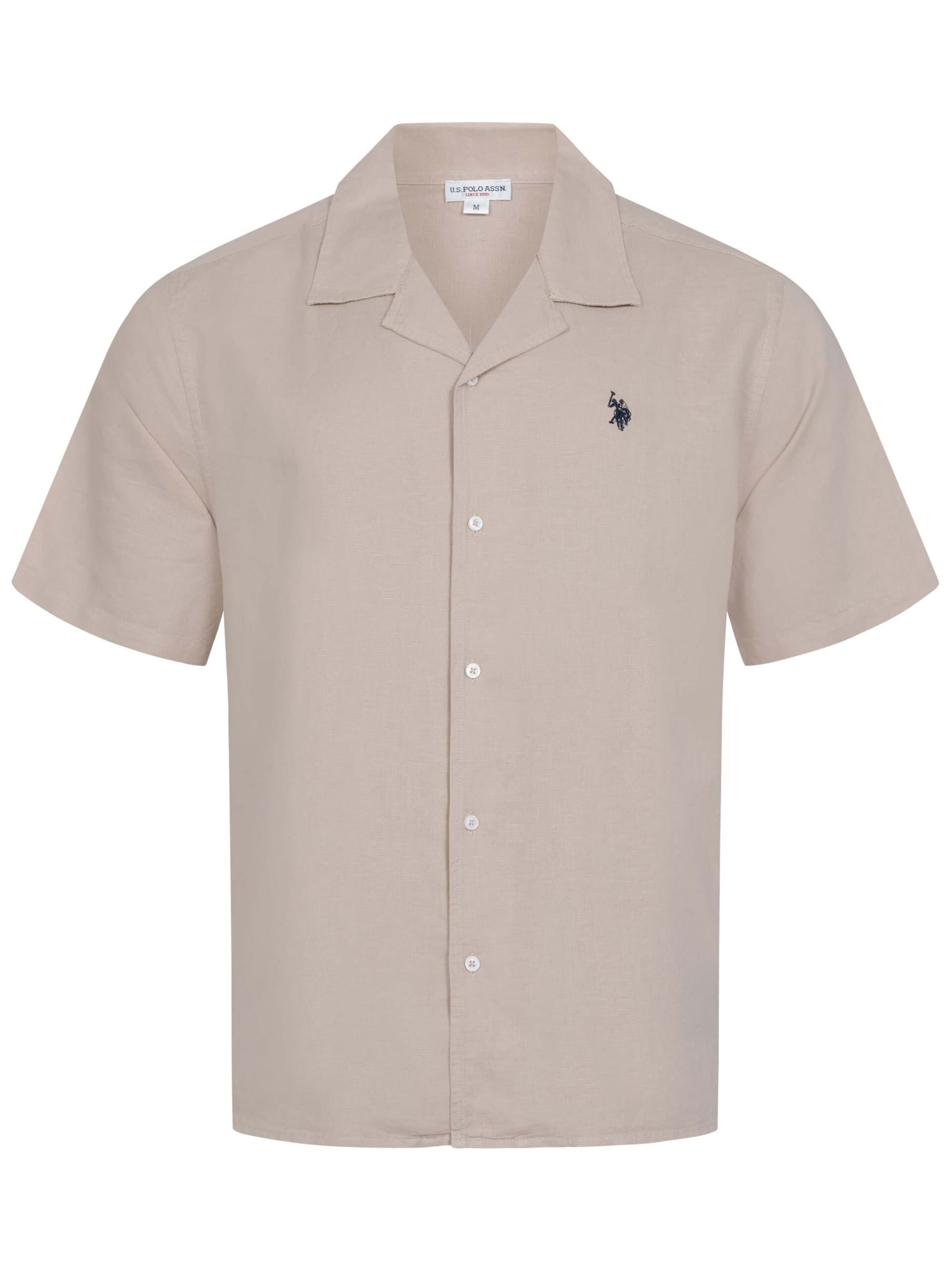 Chemise U.S. POLO ASSN. en beige : devant