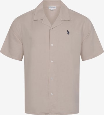 Chemise U.S. POLO ASSN. en beige : devant