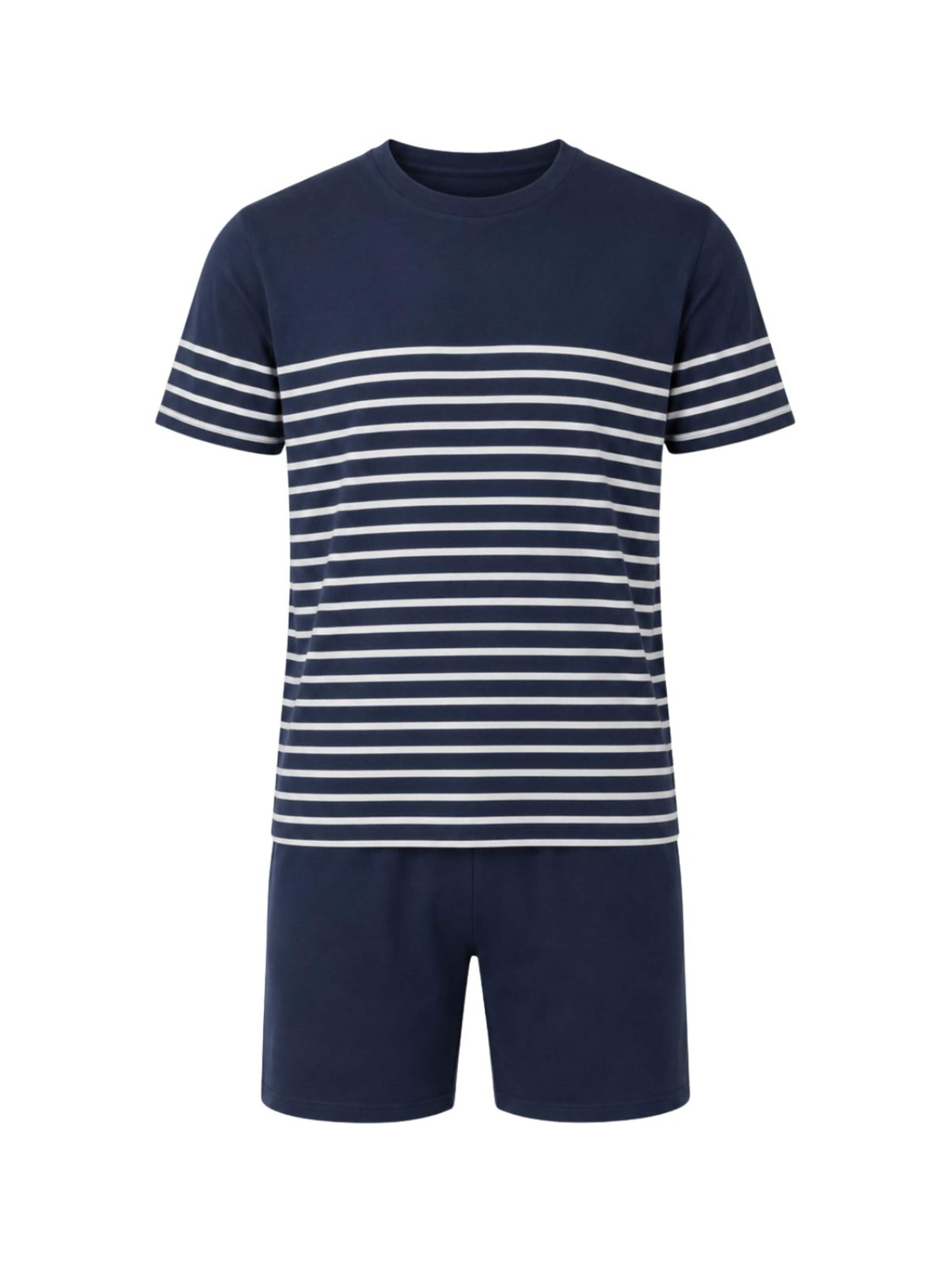 zd ZERO DEFECTS Pyjama kort 'Bruma' in Blauw: voorkant