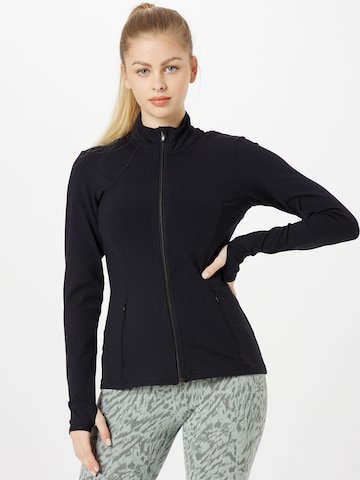 SKECHERS Athletic Zip-Up Hoodie in Black: front