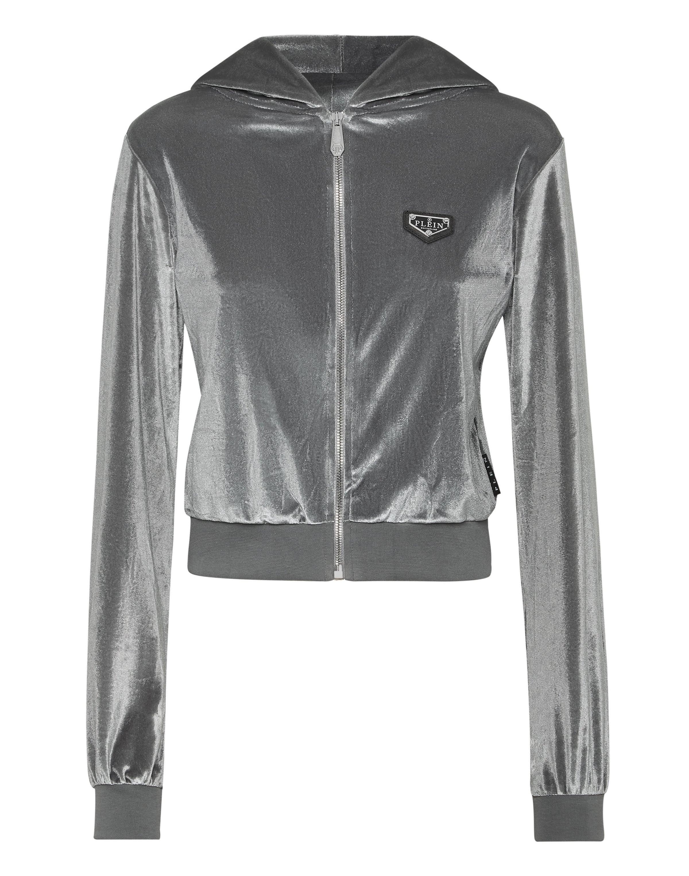 Philipp Plein Sweatvest in Grijs: voorkant