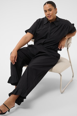 KAFFE CURVE Wide leg Broek 'KCVerona' in Zwart