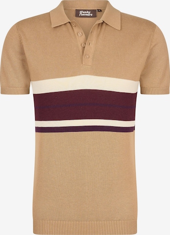 4funkyflavours Poloshirt 'Amigo De La Muerte' in Beige: predná strana