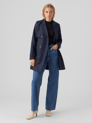 VERO MODA Between-Seasons Coat 'Celeste' in Blue