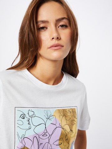 PIECES Shirt 'FACES' in White