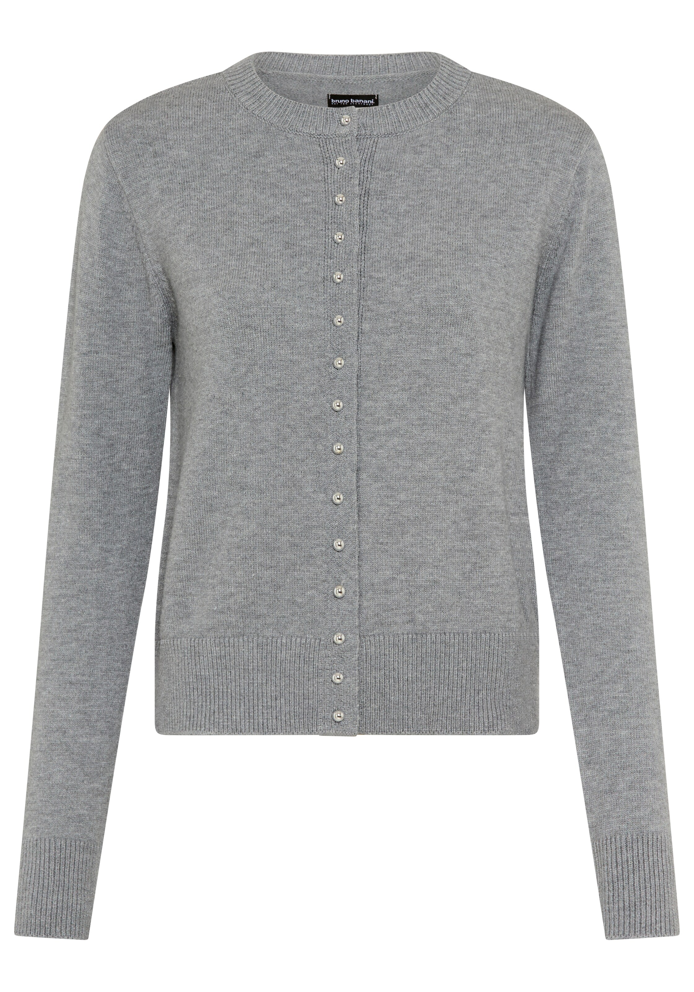 Bruno Banani LM Strickjacke in Grau: Vorderseite