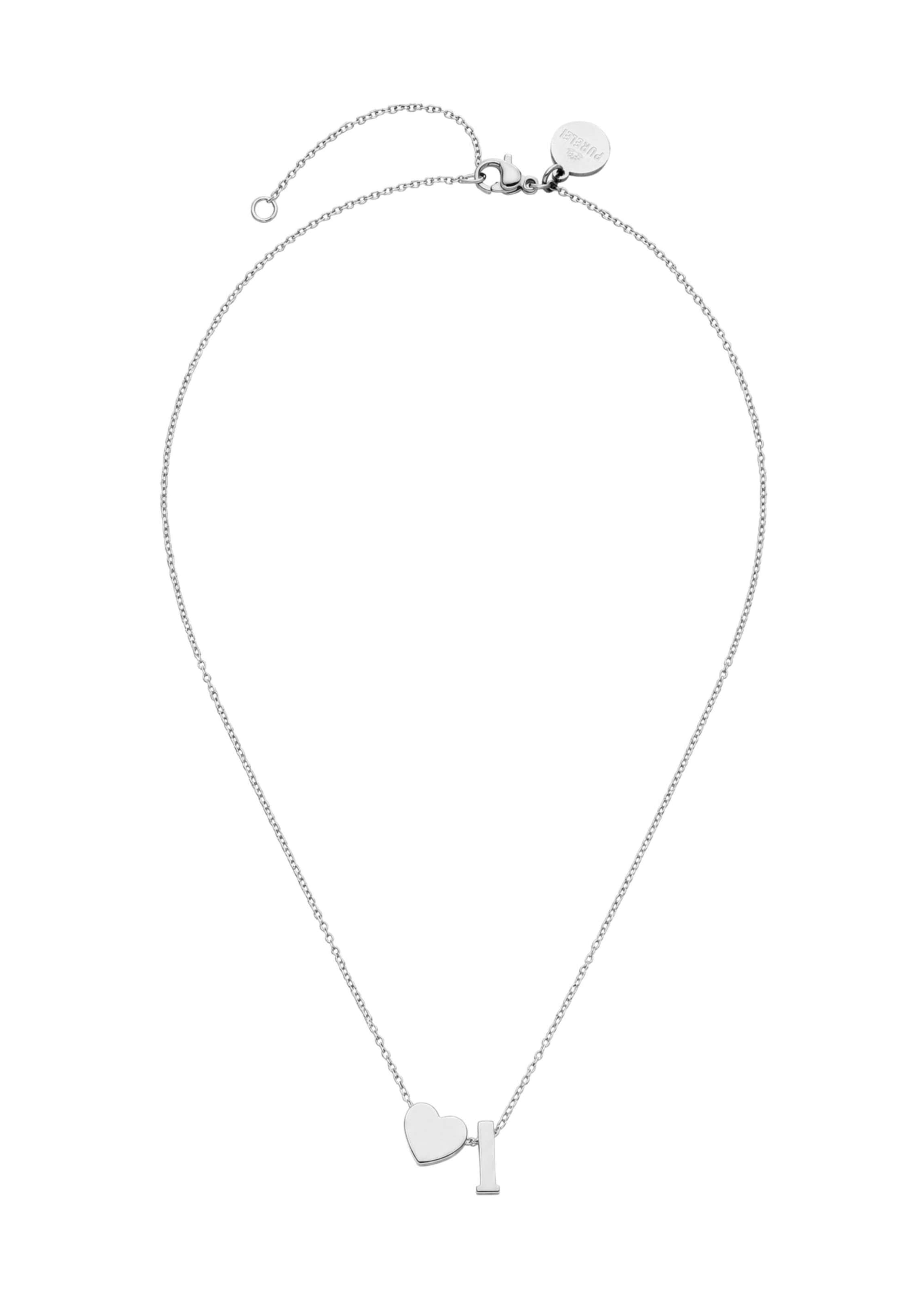 Collana 'Letter Heart I' di PURELEI in argento: frontale
