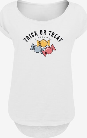 T-shirt 'Trick Or Treat Halloween' F4NT4STIC en blanc : devant