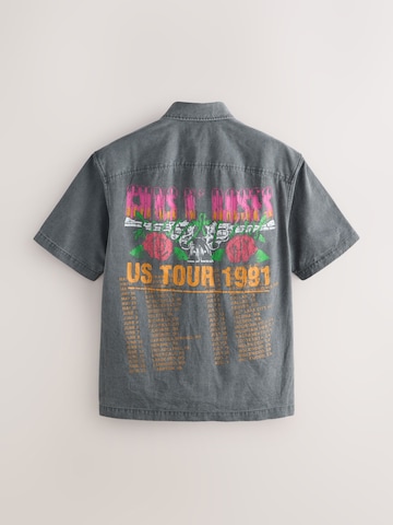 Next Regular fit Button Up Shirt in Grey