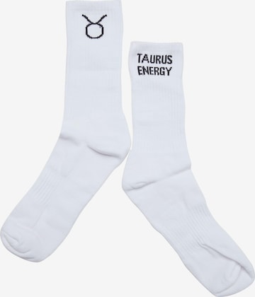 Chaussettes 'Zodiac' DEF en blanc : devant