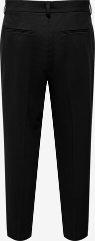 Only & Sons Loose fit Pleat-Front Pants 'Pale' in Black