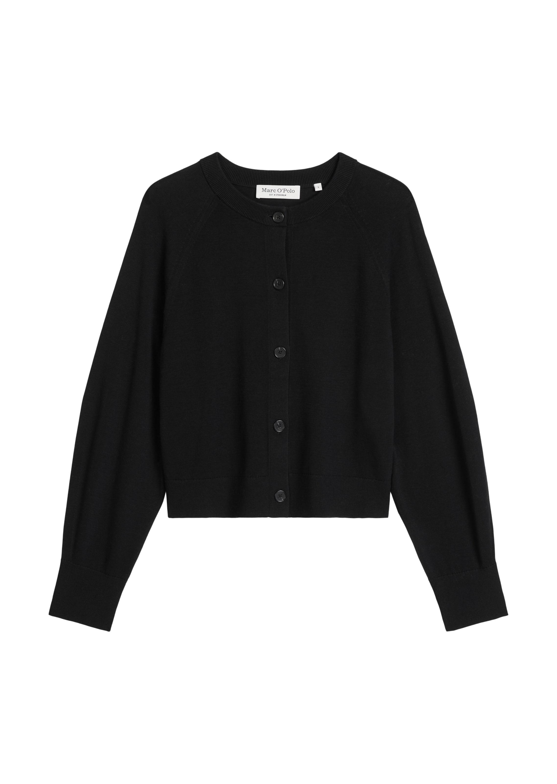 Marc O'Polo Strickjacke in Schwarz: Vorderseite