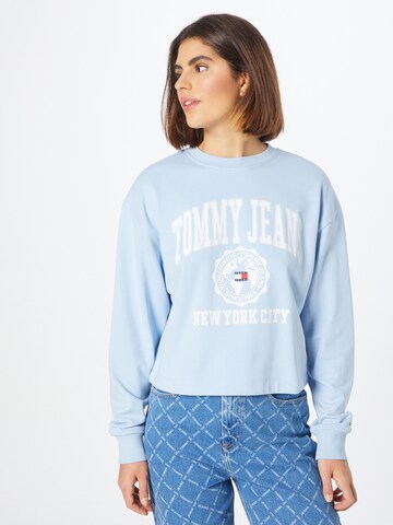 Sweat-shirt Tommy Jeans en bleu : devant