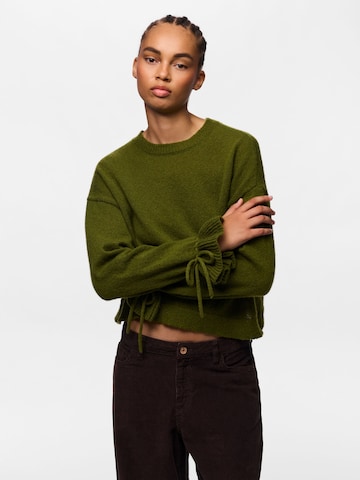 PIECES Sweater ' PCFie' in Green: front