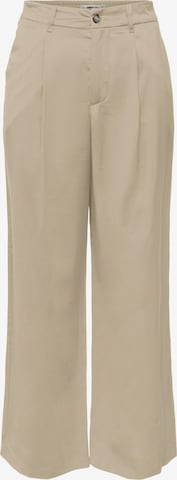 ONLY Pleat-Front Pants 'Aris' in Beige: front