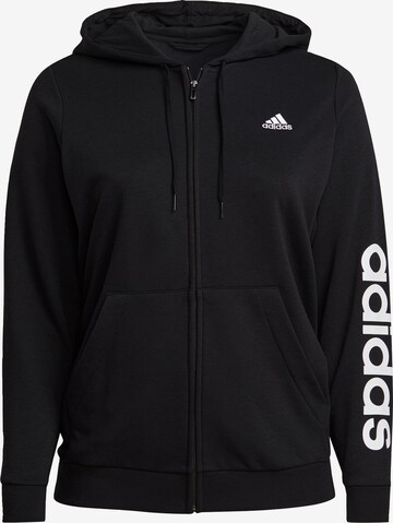 melns ADIDAS SPORTSWEAR Sportiska tipa jaka 'Essentials': no priekšpuses