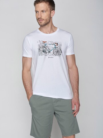 GREENBOMB Shirt 'Bike Storm' in White: front