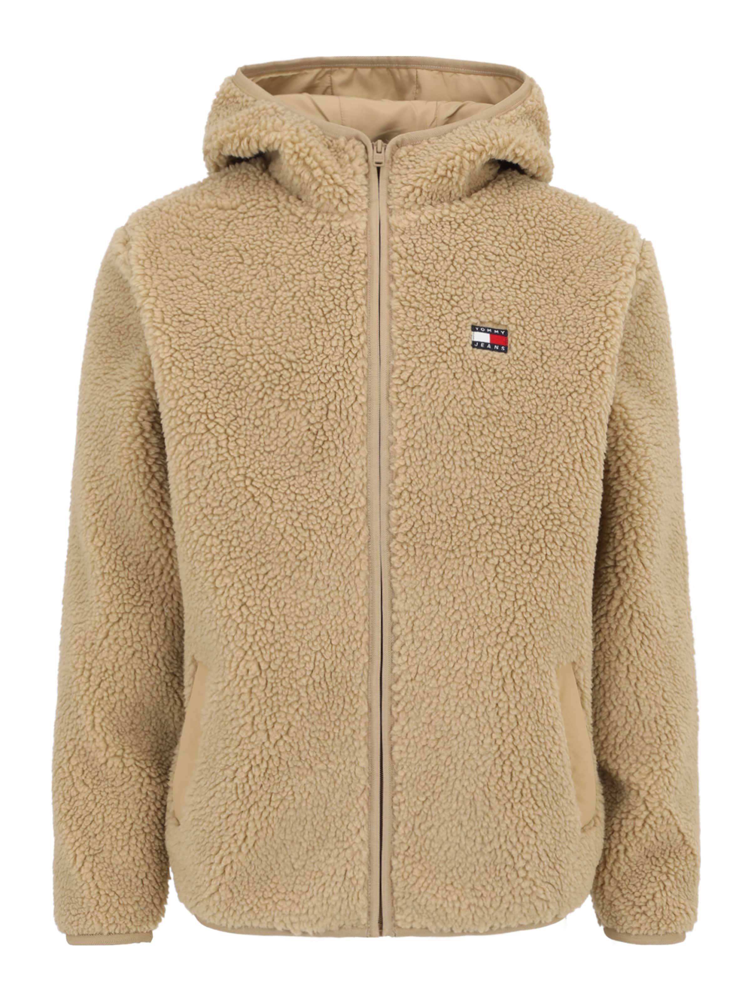 Tommy Jeans Flisová bunda - Béžová: predná strana