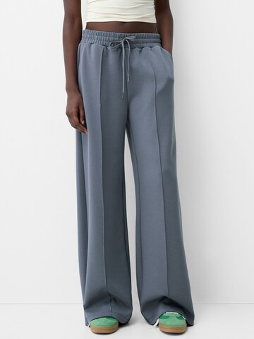 Bershka Bő szár Nadrág - kék: elől