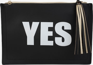 styleBREAKER Clutch 'Clutch mit YES und NO Print' in Gold: Vorderseite