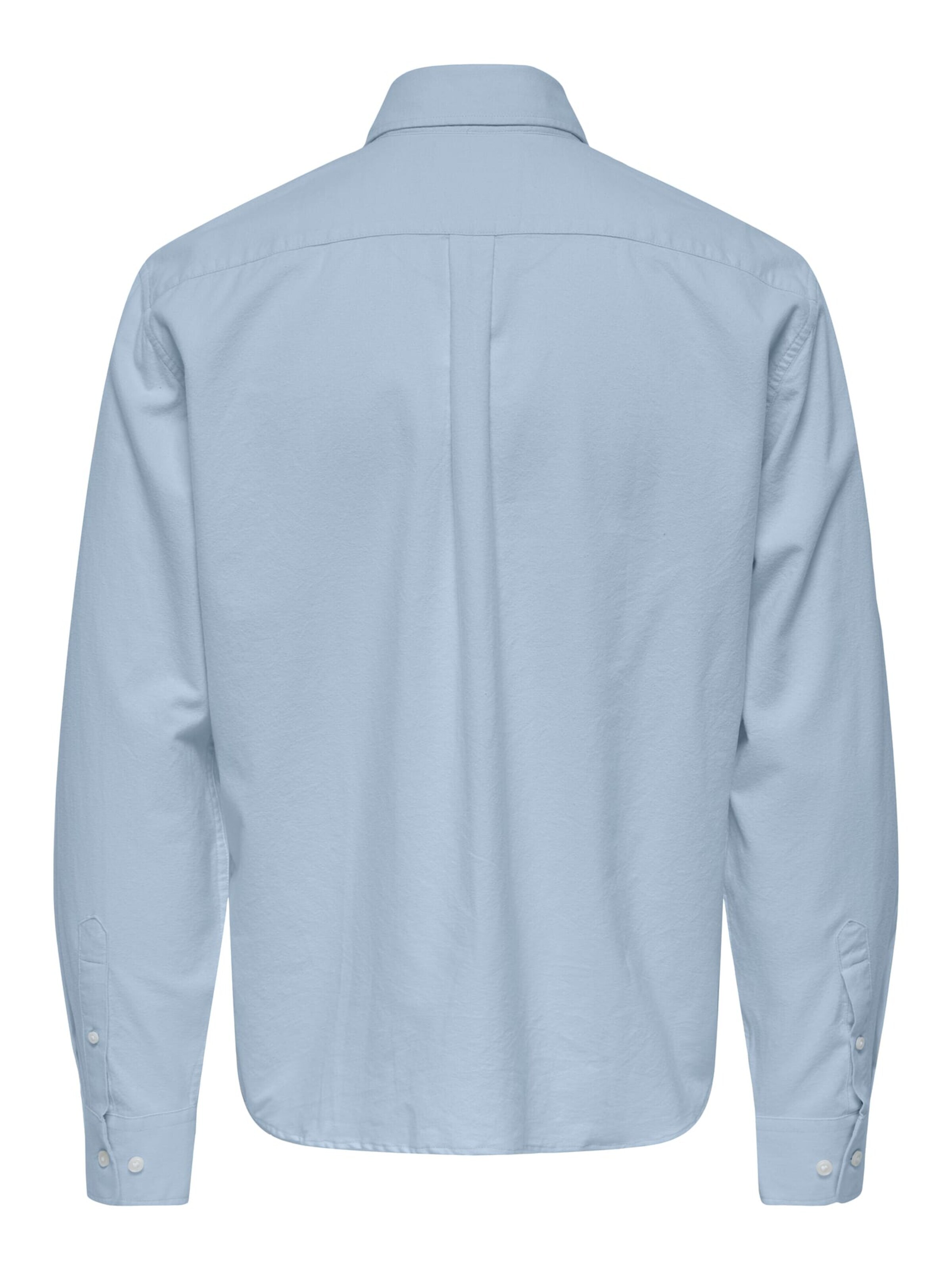Only & Sons Comfort fit Button Up Shirt 'Gaton' in Blue