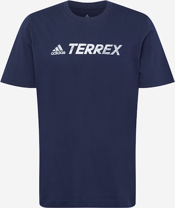 ADIDAS TERREX Performance Shirt 'Classic Logo' in Blue: front