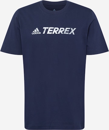 ADIDAS TERREX Performance shirt 'Classic Logo' in Blue: front