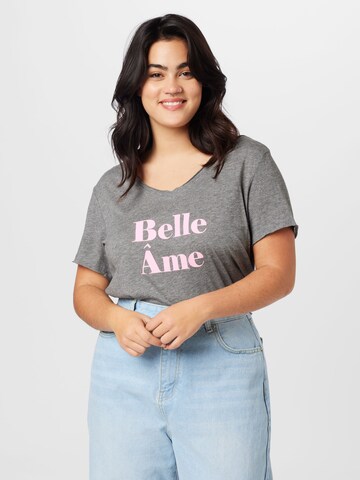 ONLY Carmakoma T-Shirt 'CARQuote' in Grau: Vorderseite