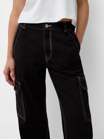 Loosefit Jeans cargo Bershka en noir