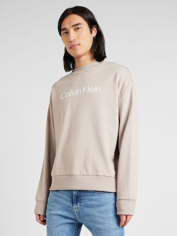 Sweat-shirt Calvin Klein en beige : devant