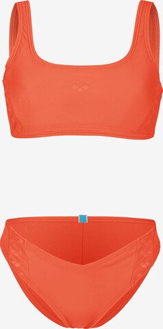ARENA Bygelfri Sportbikini 'TEAM STRIPE' i orange: framsida