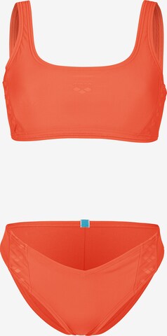 ARENA Bustier Bikini 'TEAM STRIPE' in Orange: predná strana