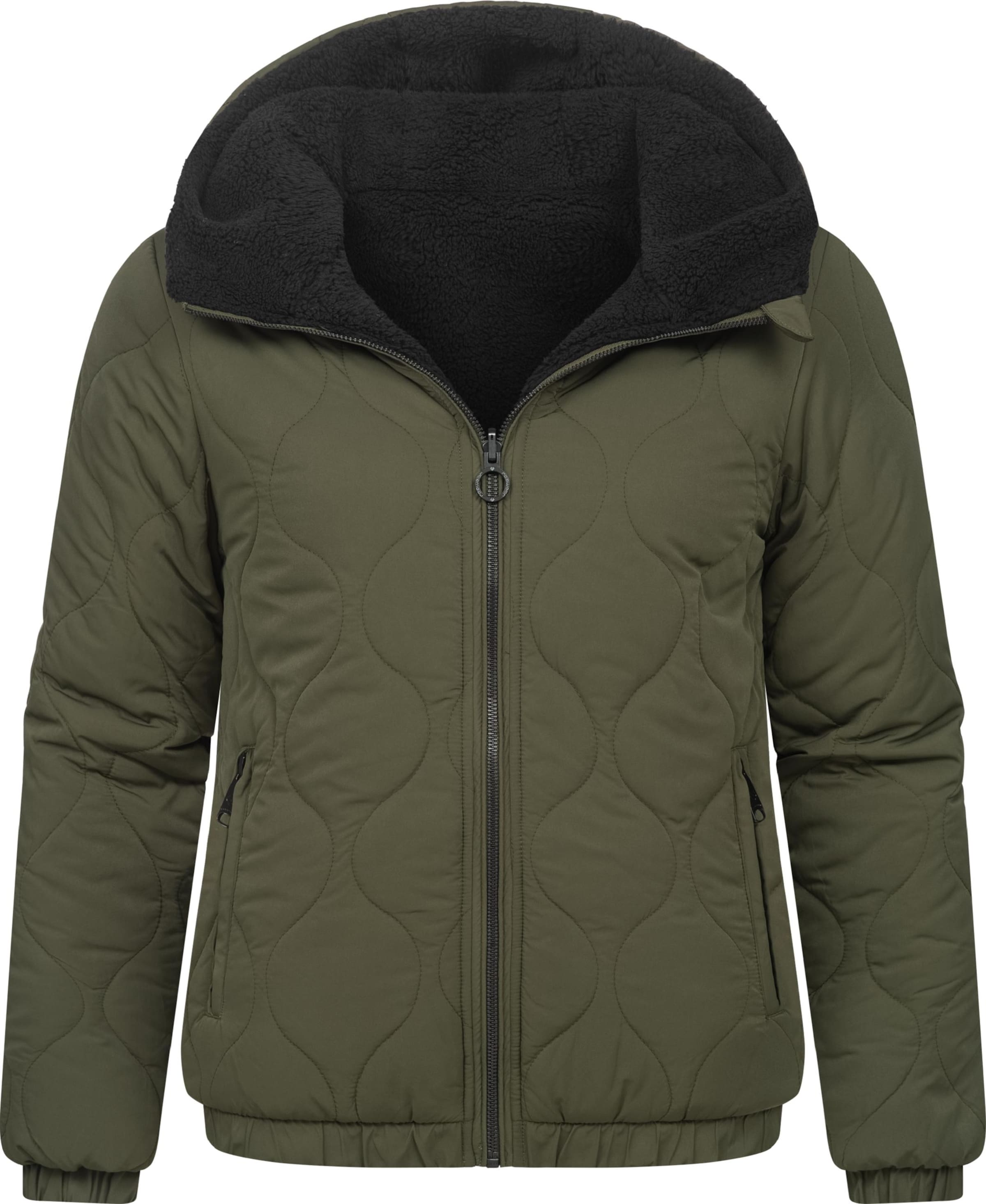 Ragwear Winter jacket 'Qaria' in Green: front