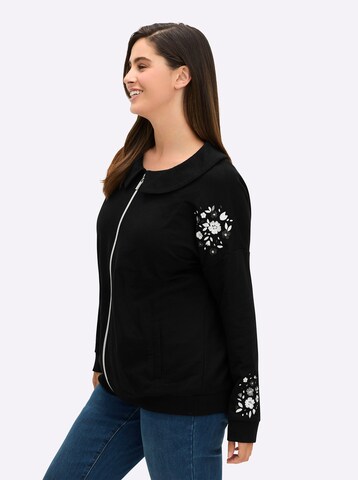 SHEEGO Sweatjacke in Schwarz