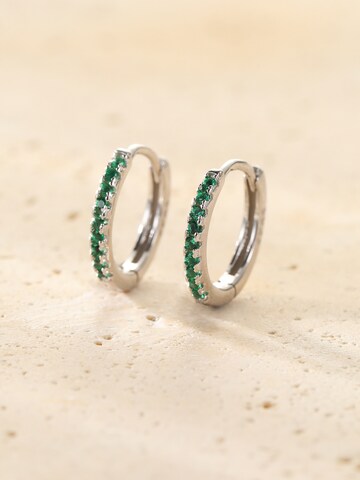 Hey Happiness Ohrringe 'Green Huggies' in Silber