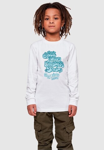 ABSOLUTE CULT Shirt 'Willy Wonka - Swirly Writing' in Wit: voorkant