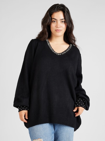 Pull-over 'ALESSIA' ONLY Carmakoma en noir : devant