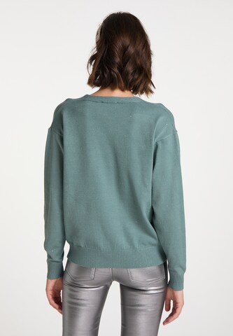 myMo at night Knit Cardigan in Green