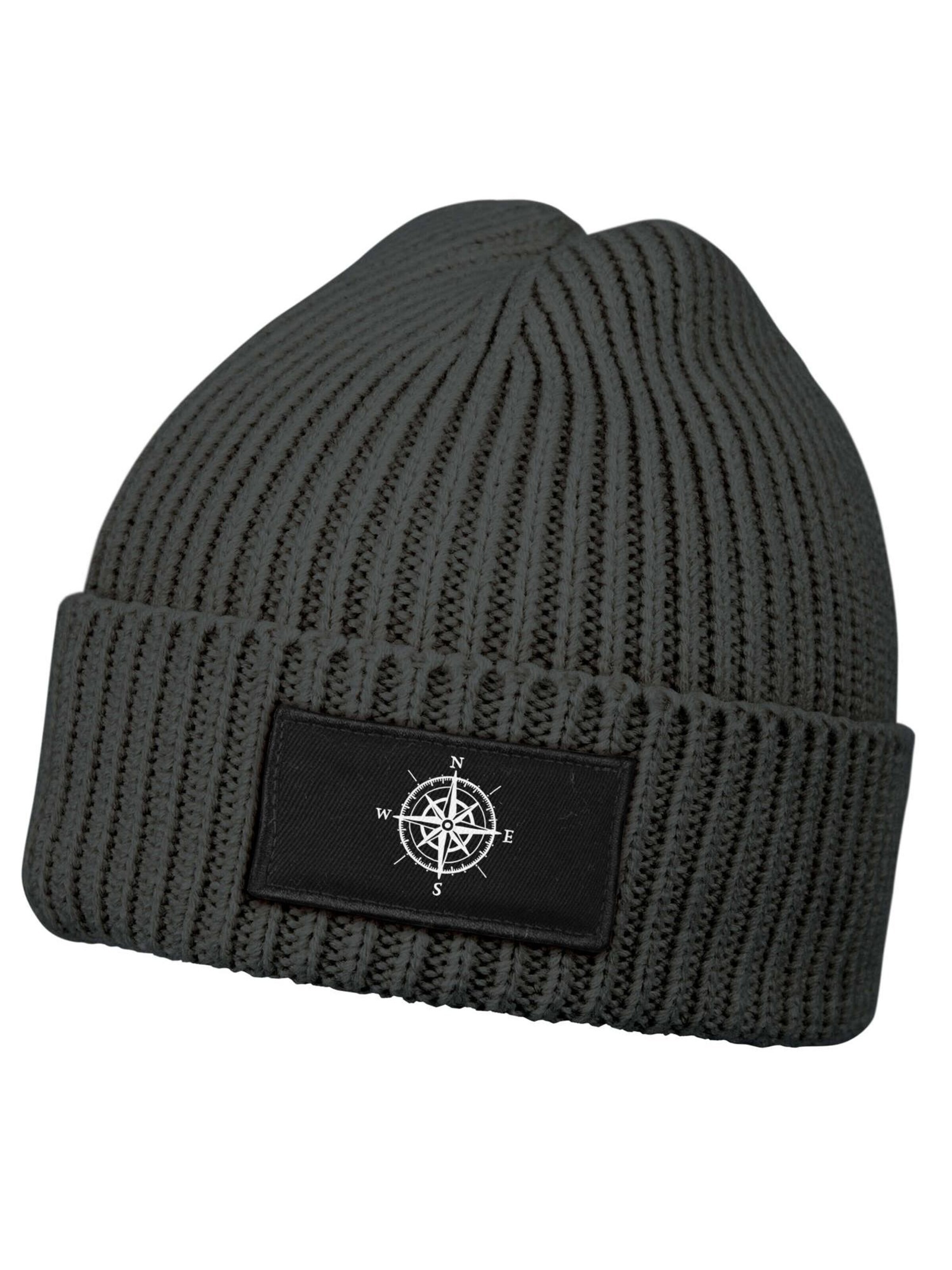 Neverless Beanie 'Kompass' in Grey