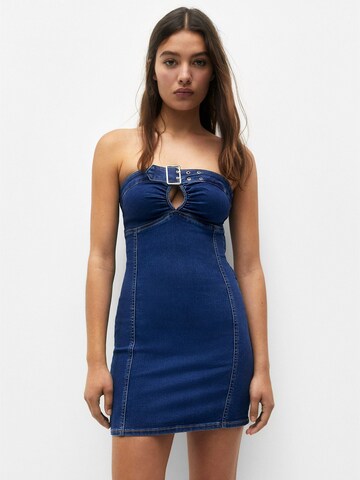 Pull&Bear Jurk in Blauw: voorkant