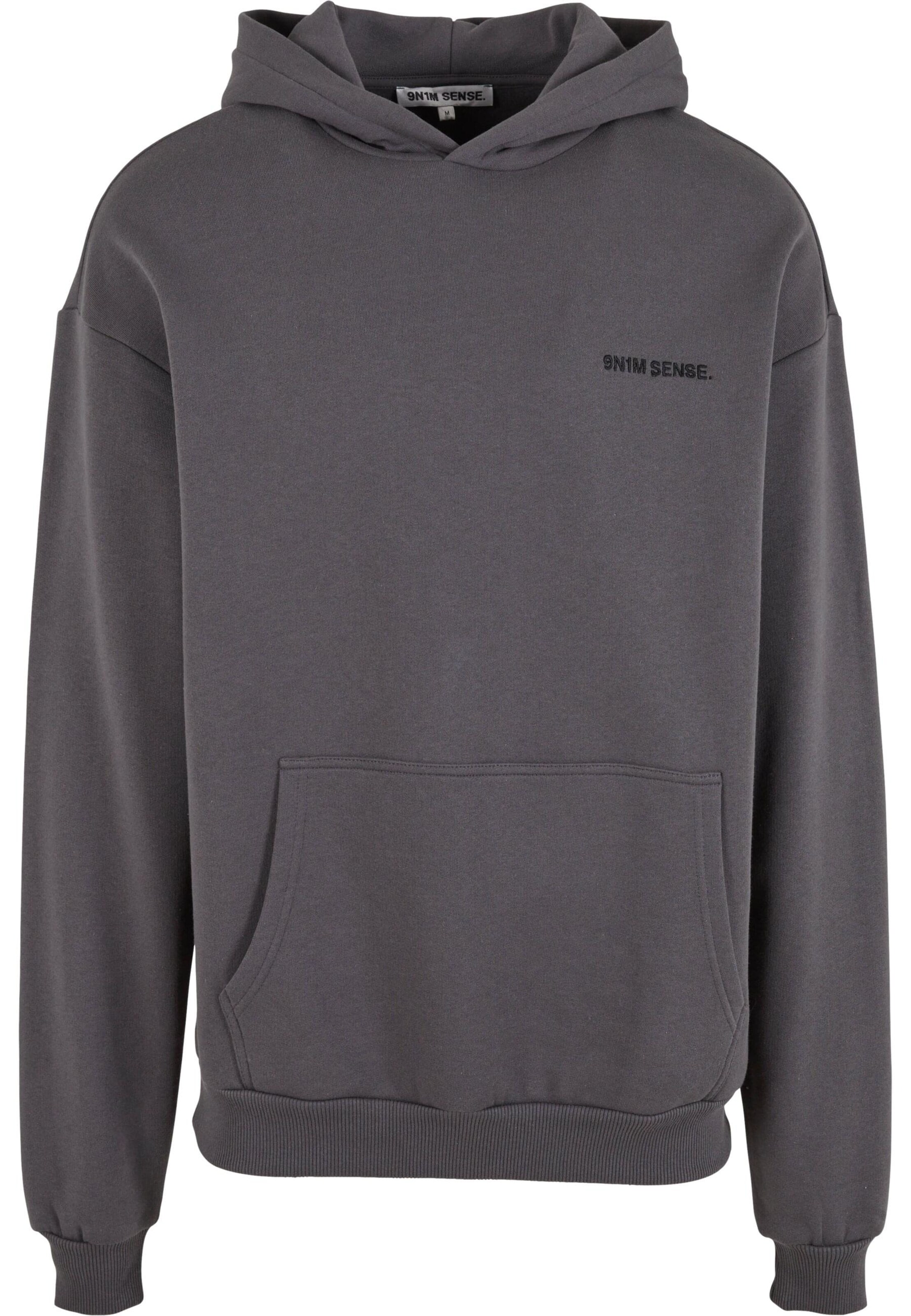 9N1M SENSE Sweatshirt 'Water Chrome' in Grijs: voorkant