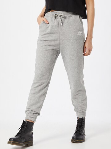 ALPHA INDUSTRIES Tapered Trousers in Grey: front