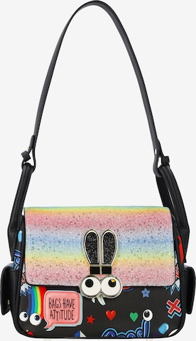 MYMO - Mala de ombro 'Pop Eyetheme' em preto: frente