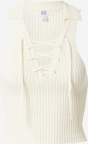 BDG Urban Outfitters Knitted Top in Beige: front
