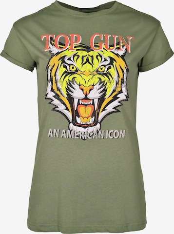 TOP GUN Shirt ' ' in Green: front