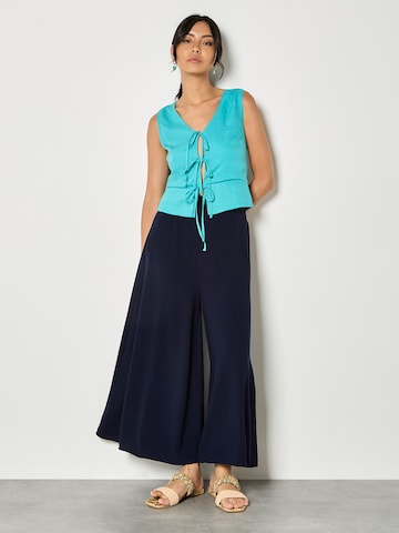 Wide Leg Pantalon ' ' Apricot en bleu : devant