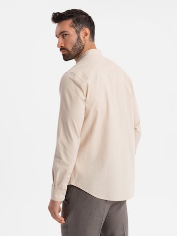 Ombre Comfort fit Zakelijk overhemd in Beige