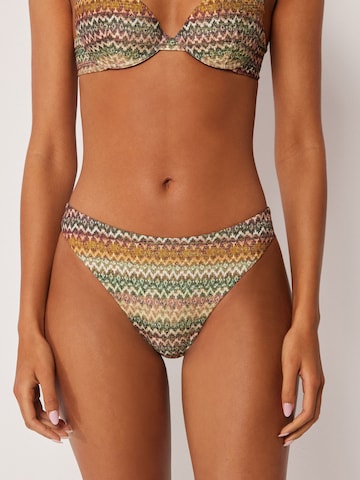 CALZEDONIA Bikinihose 'Elegant Ethnic' in Grün: Vorderseite