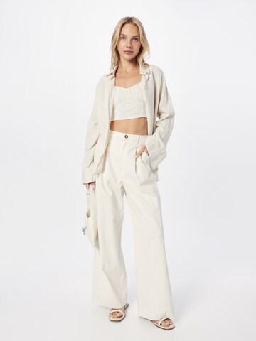NLY by Nelly Wide leg Pleat-front trousers in White