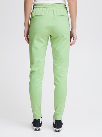 Coupe slim Pantalon 'KATE' ICHI en vert